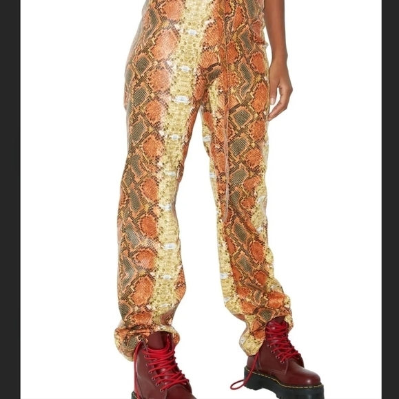 I AM GIA PYTHON SHIRAZ PANTS ORANGE - Picture 1 of 6